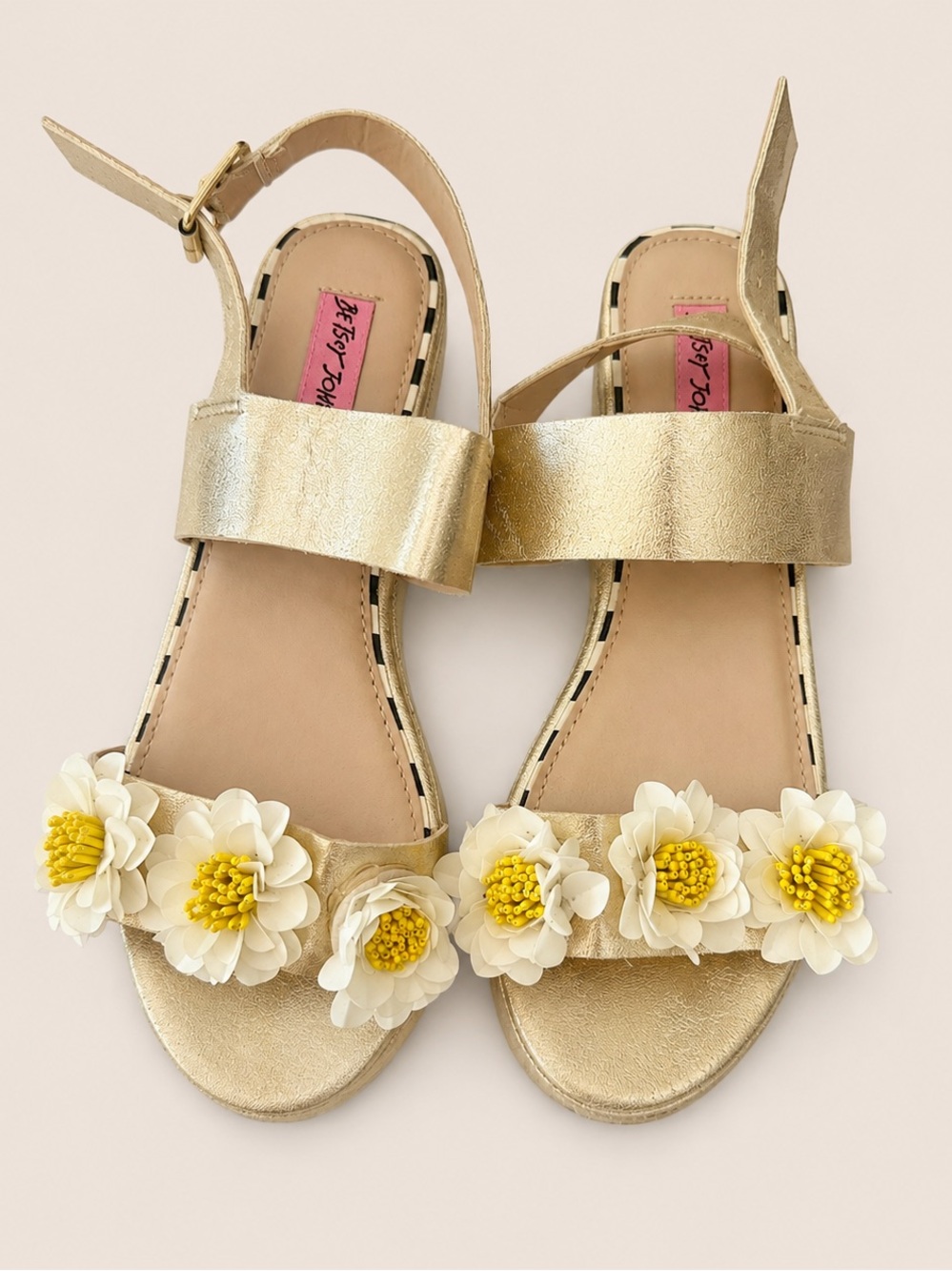 Betsy Johnson floral Gold Floral Platform Sandals - Picture 2 of 5